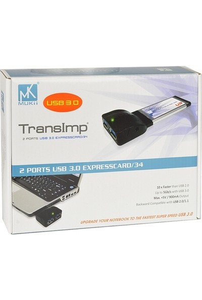 Mukii Transımp 2 Bağlantı Noktalı Superspeed USB 3.0 USB Çevirici