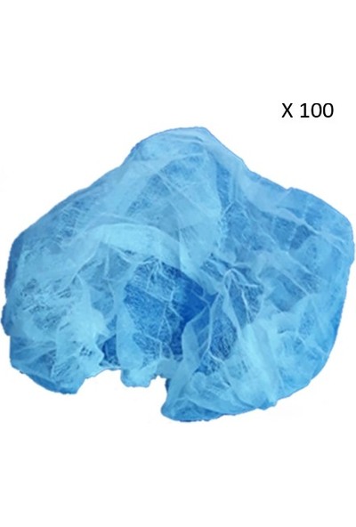Buriş Tek Kullanımlık Akordeon Bone 100'lü Paket Mavi