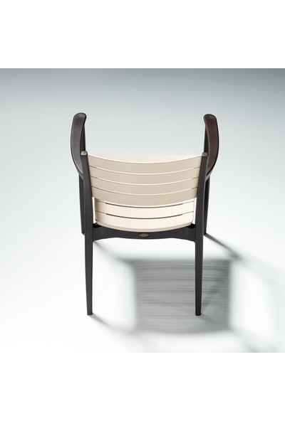 Novussi Regnum Bahçe Seti - 6 Sandalye + 1 Camlı Masa Takımı Kappuçino/kahve