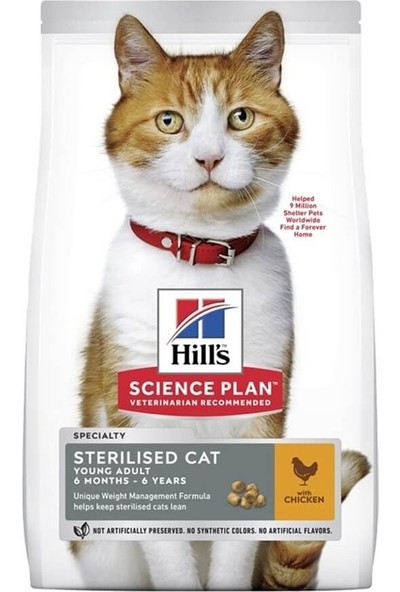 Hill's Science Plan Tavuklu Kısırlaştırılmış Yetişkin Kedi Maması 1,5 Kg (Young Adult Sterilised Cat with Chicken)