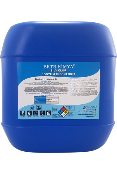 Brtr Kimya Sıvı Klor - 25 Kg (Sodyum Hipoklorit)