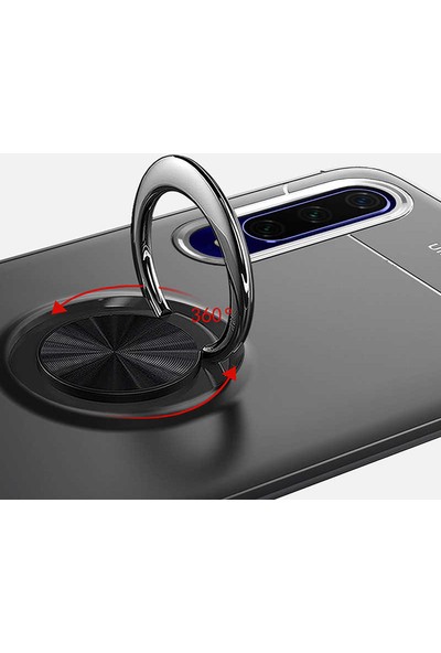 Tekno Grup Samsung Galaxy S8 Plus Kılıf Ultra Korumalı Yüzüklü Manyetik Ravel Silikon Siyah + Full Body 360 Ekran Koruyucu Ön Arka