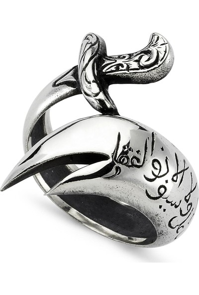 Takı Dükkanı Hz. Ali Kılıcı Zülfikar Yüzüğü Gümüş Erkek Yüzük msr325