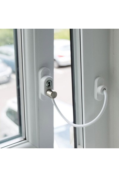 Redro Home Çelik Halatlı Pvc Kapı Pencere Emniyet Kilidi - 10 Adet