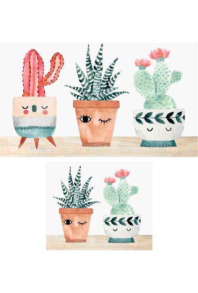 Soley Three Cactus Djt 2'li Banyo Paspas Seti Klozet Takımı 0456 01