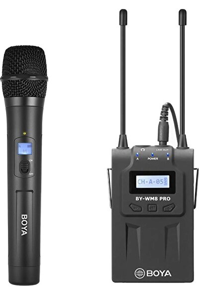 Boya By-Wm8 Pro Kit-3 Kablosuz El Mikrofonu Seti