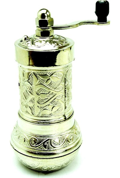Pologift Döküm Dekoratif Kahve ve Baharat Öğütücü - Gümüş