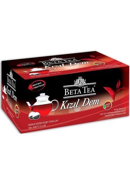 Beta Tea Kızıl Dem Demlik Poşet Çay 100'lü  x 6  320 gr