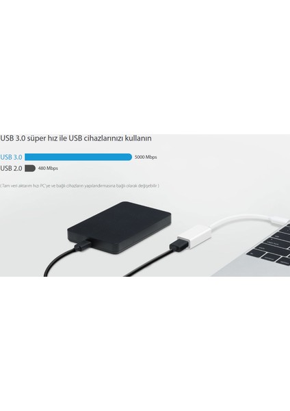 UC400, USB 3.0 USB-C to USB-A Adaptör