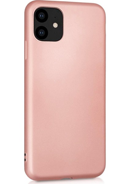 Apple iPhone 11 Kılıf Klasik Mat Renkli Yumuşak Premier Silikon Rose Gold