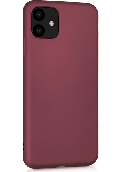 Apple iPhone 11 Kılıf Klasik Mat Renkli Yumuşak Premier Silikon Koyu Mor