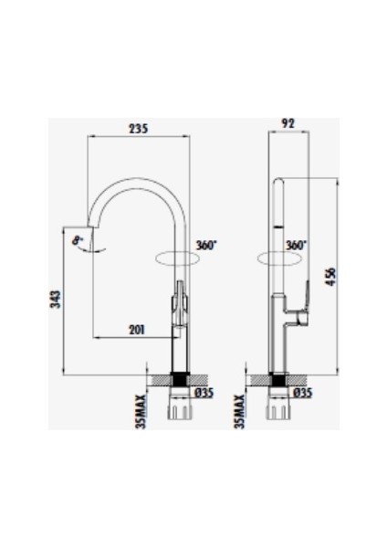 Creavıt Slope SP8502 Mutfak Evye Bataryası Krom