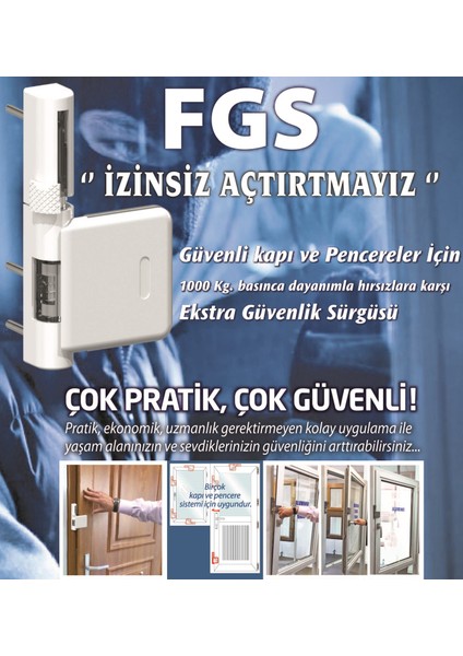 Fgs Kapı Pencere Hırsız Emniyet Kilidi, Güvenlik Kilidi