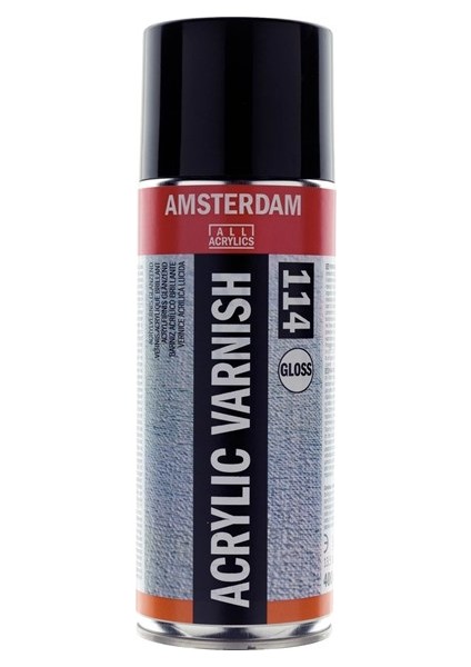 114 Acrylic Varnish Gloss Amsterdam Parlak Akrilik Boya Verniği Sprey 400 ml