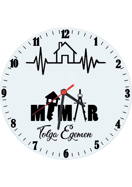 Mimara Hediye Isimli Cam Duvar Saati