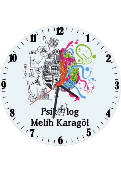Psikolog Hediyesi Isimli Ofis Cam Duvar Saati