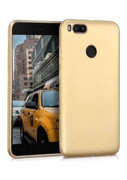 Xiaomi Mi A1 Kılıf Premier Mat Silikon Kılıf Slim Fit Altın