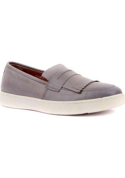 Gri Deri Bağcıksız Erkek Günlük Ayakkabı fiyatları