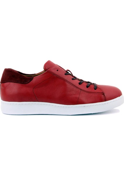 Bordo Deri Erkek Sneaker