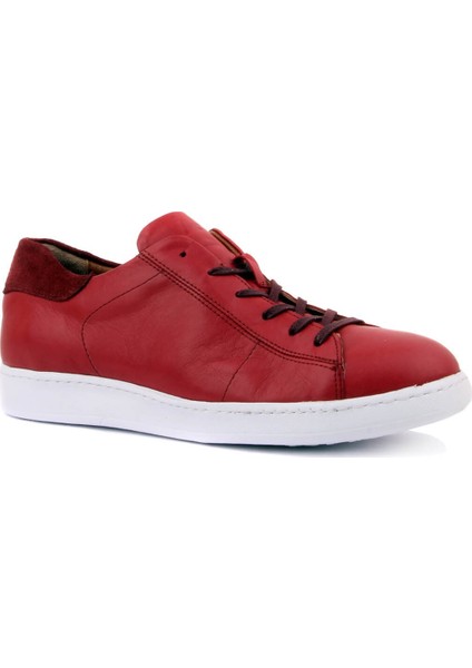 Bordo Deri Erkek Sneaker