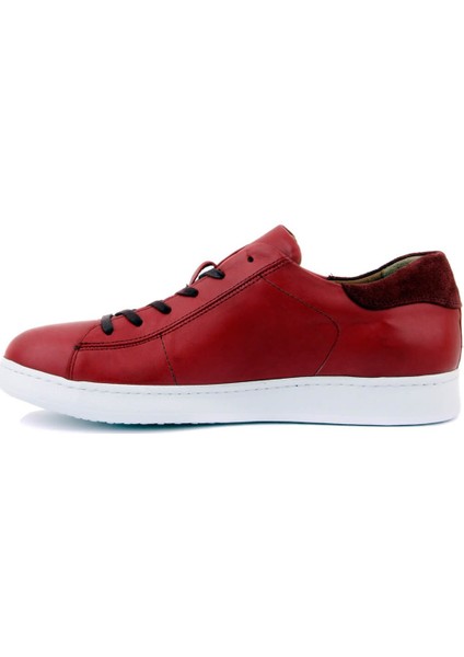 Bordo Deri Erkek Sneaker