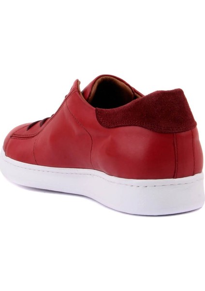 Bordo Deri Erkek Sneaker