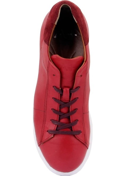 Bordo Deri Erkek Sneaker