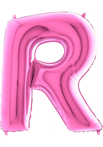 R Harf Grabo Fuşya Folyo Balon 102 cm