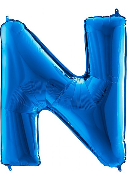 N Harf Grabo Mavi Folyo Balon 102 cm