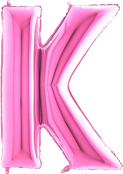 K Harf Grabo Fuşya Folyo Balon 102 cm