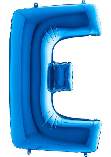E Harf Grabo Mavi Folyo Balon 102 cm