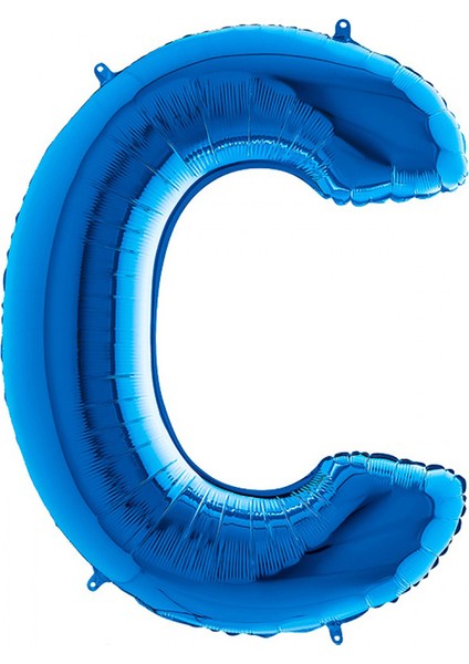 C Harf Grabo Mavi Folyo Balon 102 cm