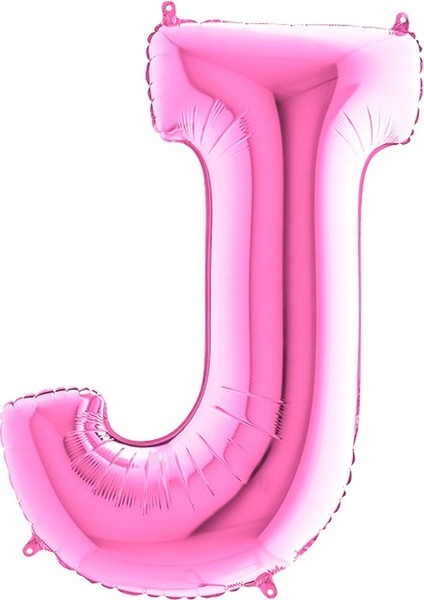 J Harf Grabo Fuşya Folyo Balon 102 cm