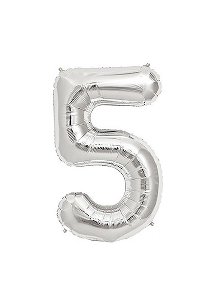 5 Rakam Gümüş Folyo Balon 40 cm