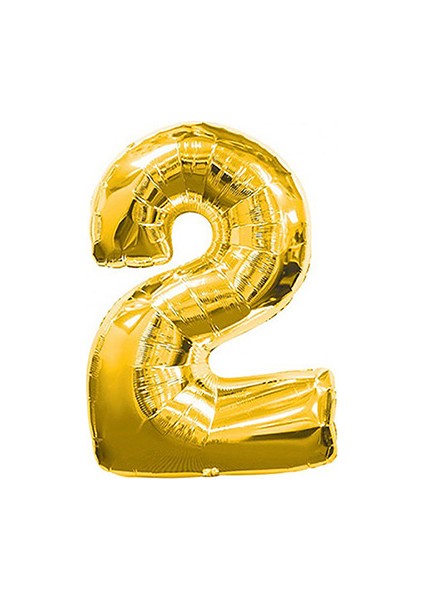 2 Rakam Altın Folyo Balon 40 cm