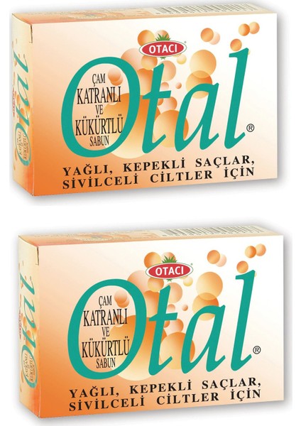 Otal Çam Katranlı Kükürtlü Sabun 80 gr 2 Adet-Yağlı Saçlar Sivilceli Ciltler Için