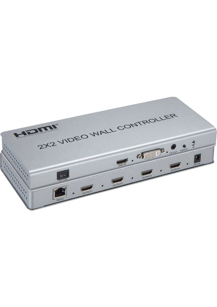 FHDVW242 2x2 Video Wall Controller Işlemci Full Hd 60 Hz Duvar Ekran Cctv Dvr Nvr Pc Notebook Çoklu Monitör Ekran Genişletici Profesyonel Switch