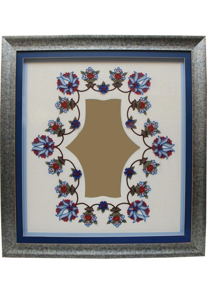 EL İŞÇİLİĞİ ÇİNİ MOTİFLİ ŞİŞ DANTEL TABLO 100*91 cm - 4541