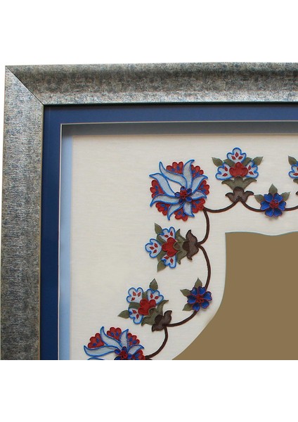 EL İŞÇİLİĞİ ÇİNİ MOTİFLİ ŞİŞ DANTEL TABLO 100*91 cm - 4541