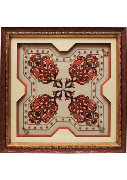 EL İŞÇİLİĞİ KEÇE YILDIZ ŞEKİLLİ TABLO 81*81 cm - 4428