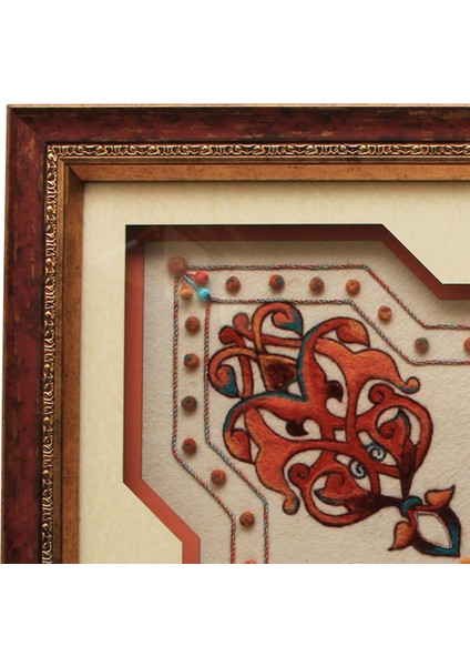 EL İŞÇİLİĞİ KEÇE YILDIZ ŞEKİLLİ TABLO 81*81 cm - 4428
