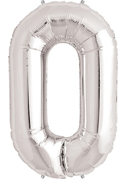 Balon 14'lü Şeffaf Yıldız Baskılı Gold Folyo Balon O Harf Gümüş 90 cm