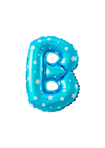 Folyo Balon B Harf Mavi Yıldızlı 40 cm