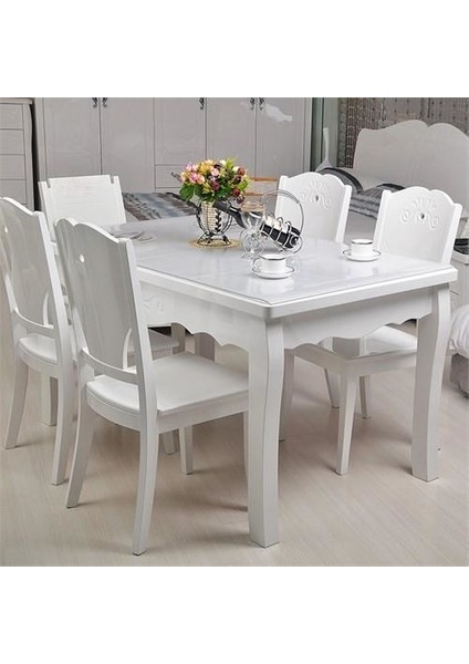 Şeffaf Pvc Kalın Masa Örtüsü Masa Muşambası 1,5 mm 120 x 120 cm