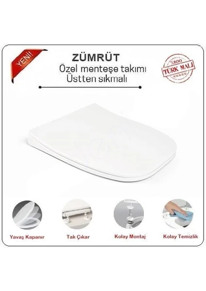 Nkp Slim Kare Yavaş Kapanır Klozet Kapağı Zümrüt