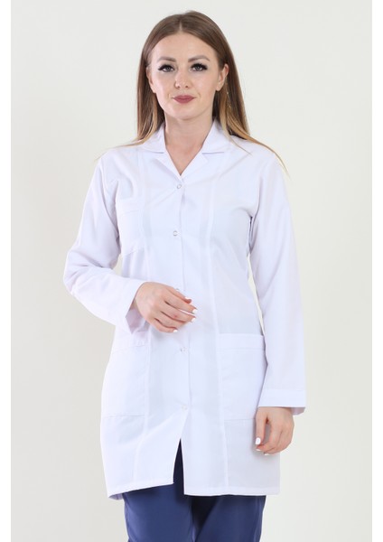 Uzun Boy Mono Yaka Bayan Doktor Önlüğü