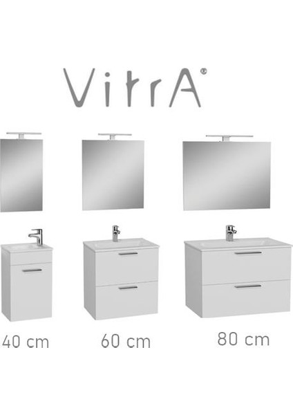 Mia 75024 Banyo Dolabı Seti, Çekmeceli, 80 cm, Parlak Beyaz