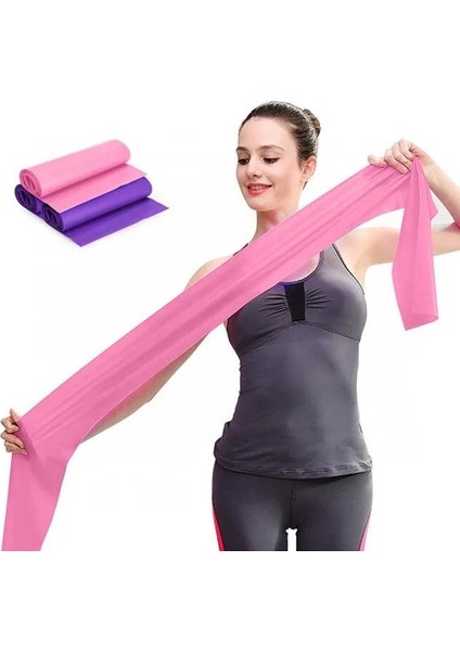 Pilates Bandı Yumuşak Pembe (Fuşya) 90 cm x 15 cm x 0,35 mm