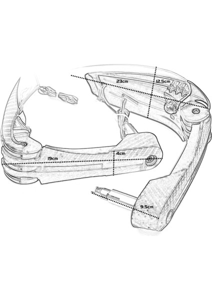 Çift Ledli Karbon Motosiklet Elcik Koruma Siyah