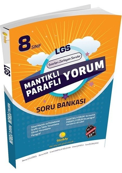 Gün&Ay Yayınları 8. Sınıf LGS Mantıklıyorum Paraflıyorum Soru Bankası